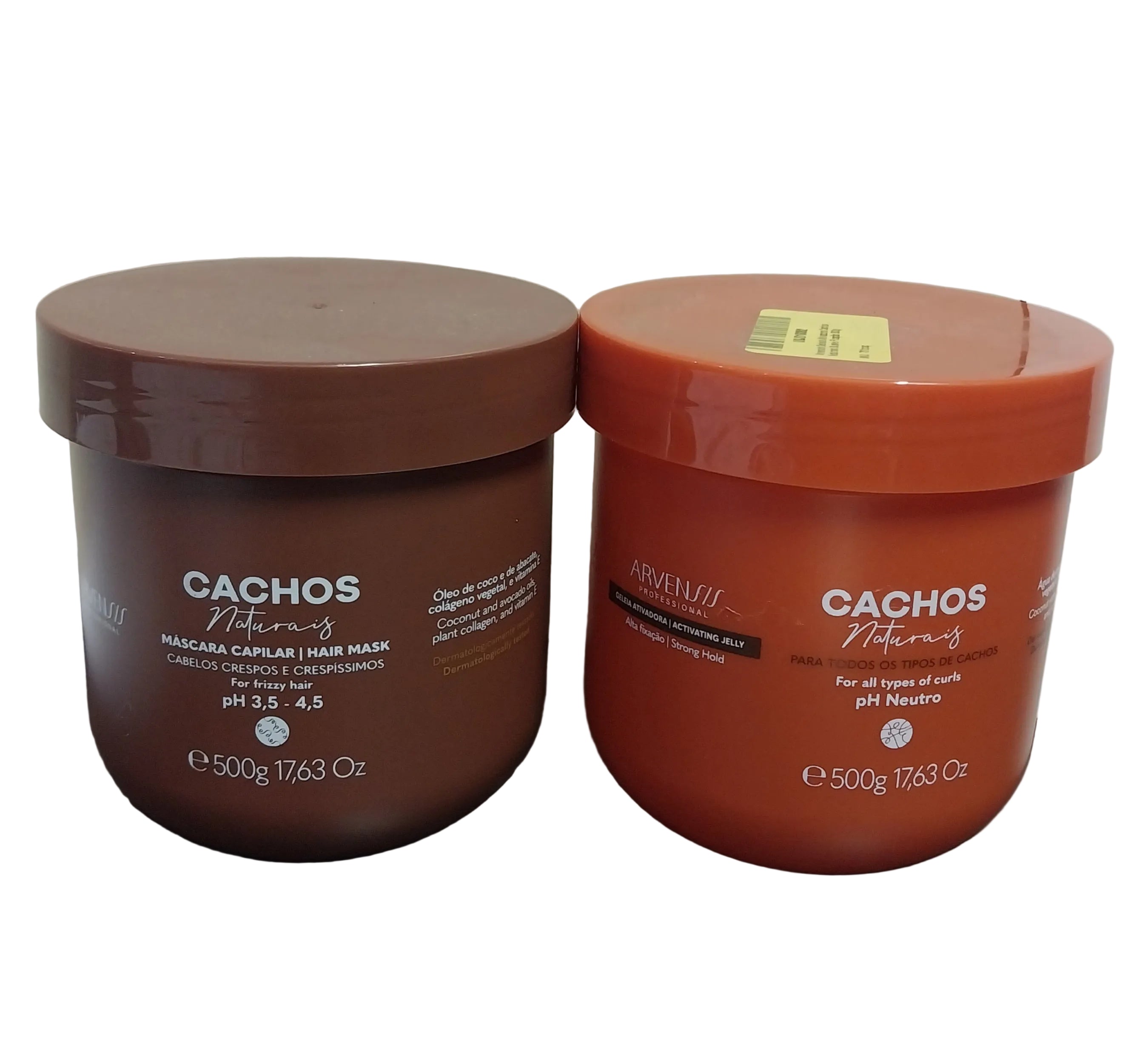 Cachos Naturais Moisturizing Mask + Activator Jelly Curly Hair Kit 2x 500g Arvensis