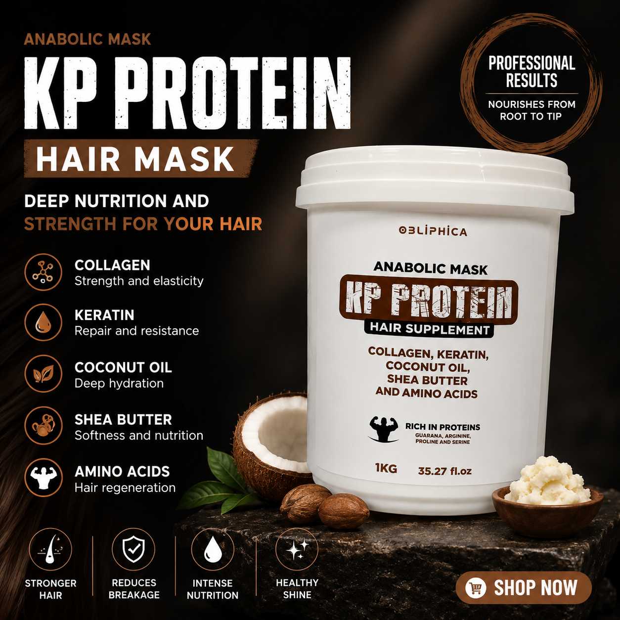 KP Protein Hair Reconstructing Collagen Keratin Repair Mask 1kg Obliphica