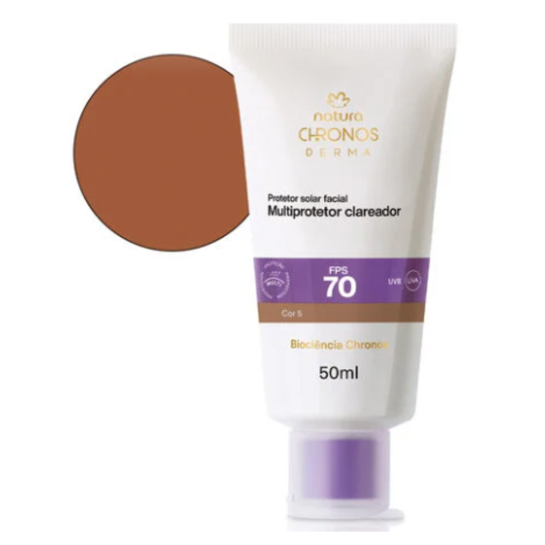 Chronos Derma SPF 70 Dark Spot Correcting Sunscreen Shade 5 50ml Natura