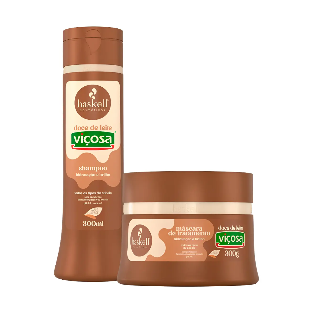 Viçosa Doce de Leite Shampoo Hair Mask Set Home Care Kit Haskell