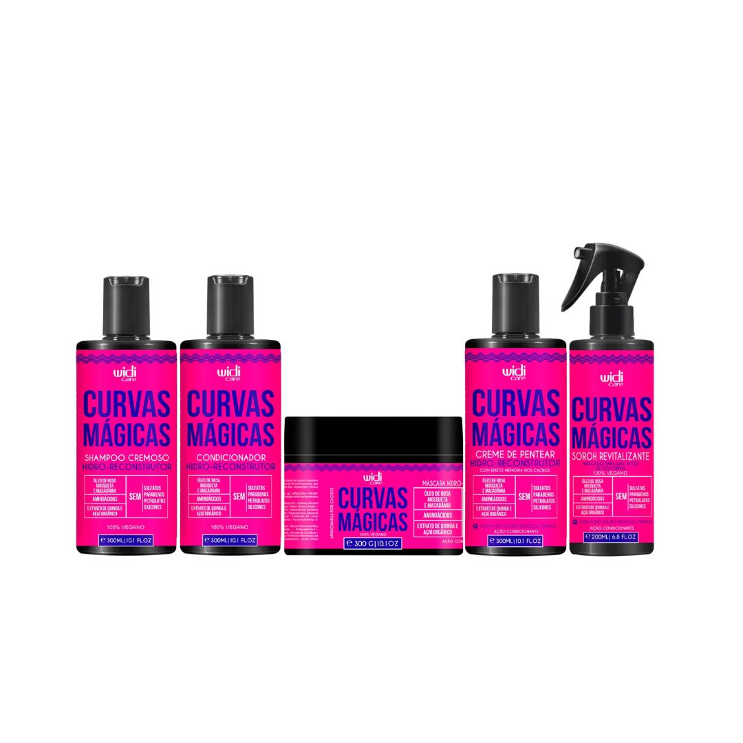 Curvas Mágicas Quinoa Macadamia Açaí Curly Treatment Kit 5 Itens - Widi Care