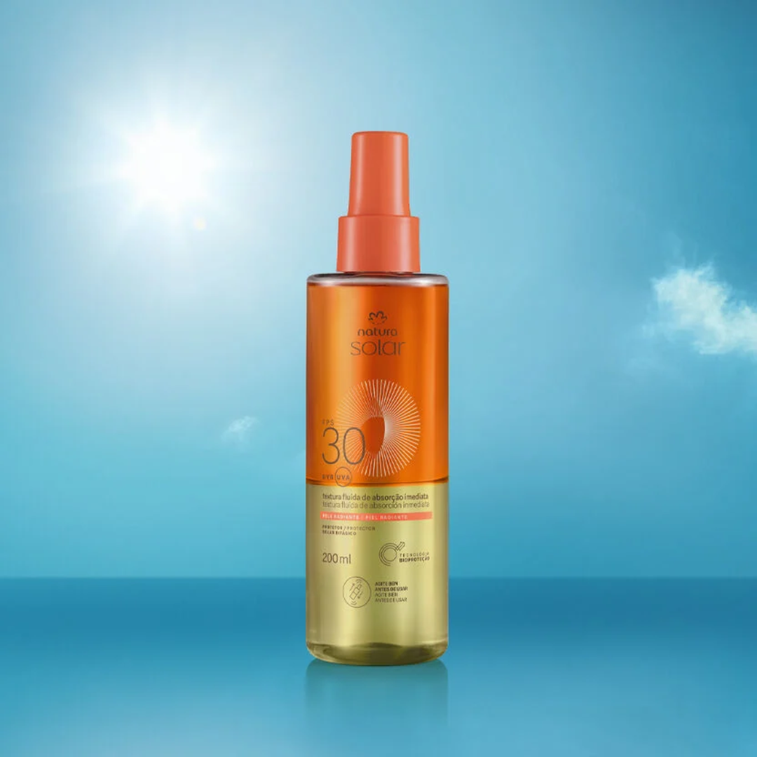 Solar SPF 30 Bi-Phase Body Sunscreen Spray Skin Care 200ml Natura