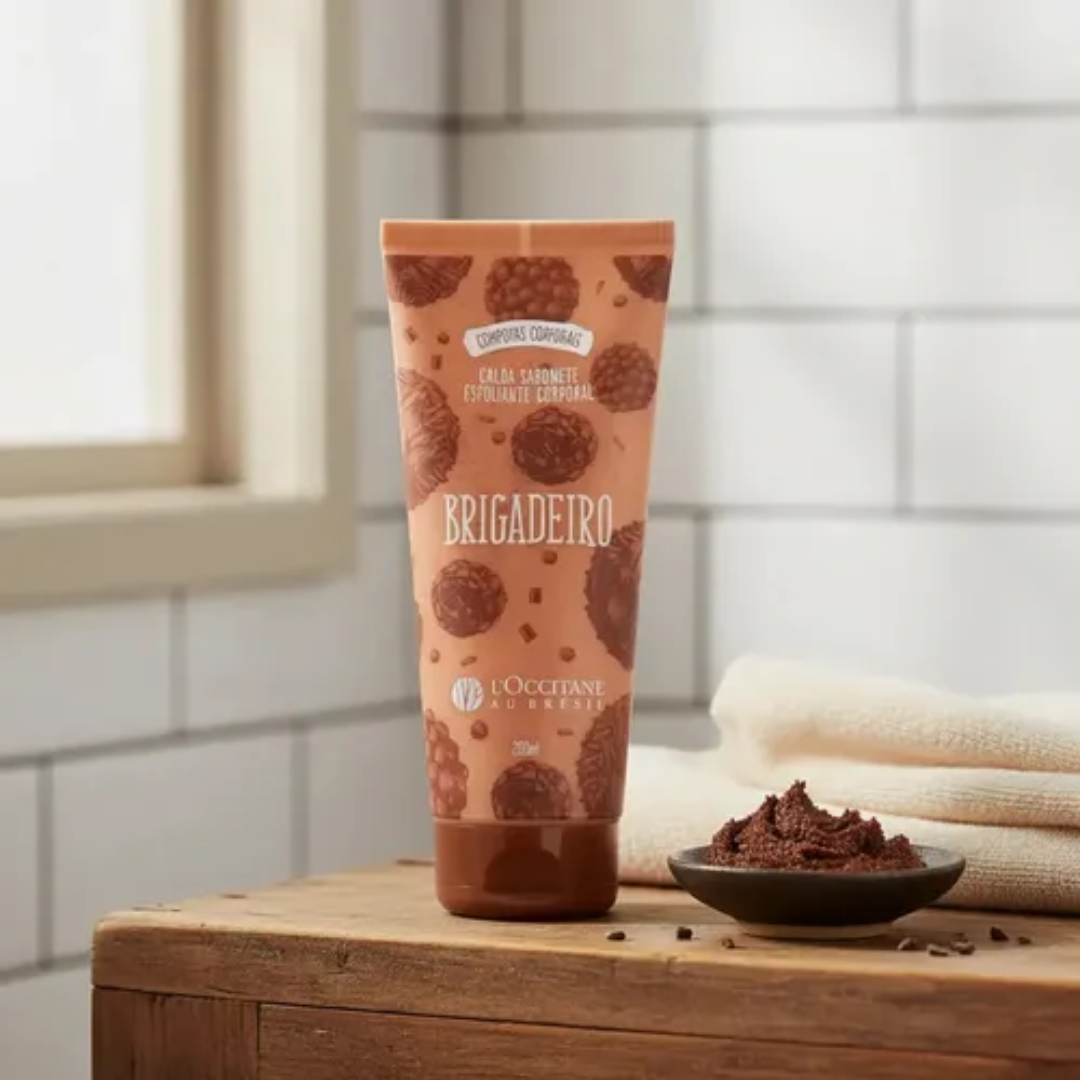 Brigadeiro Exfoliating Liquid Body Soap Chocolate Syrup 200ml L'Occitane