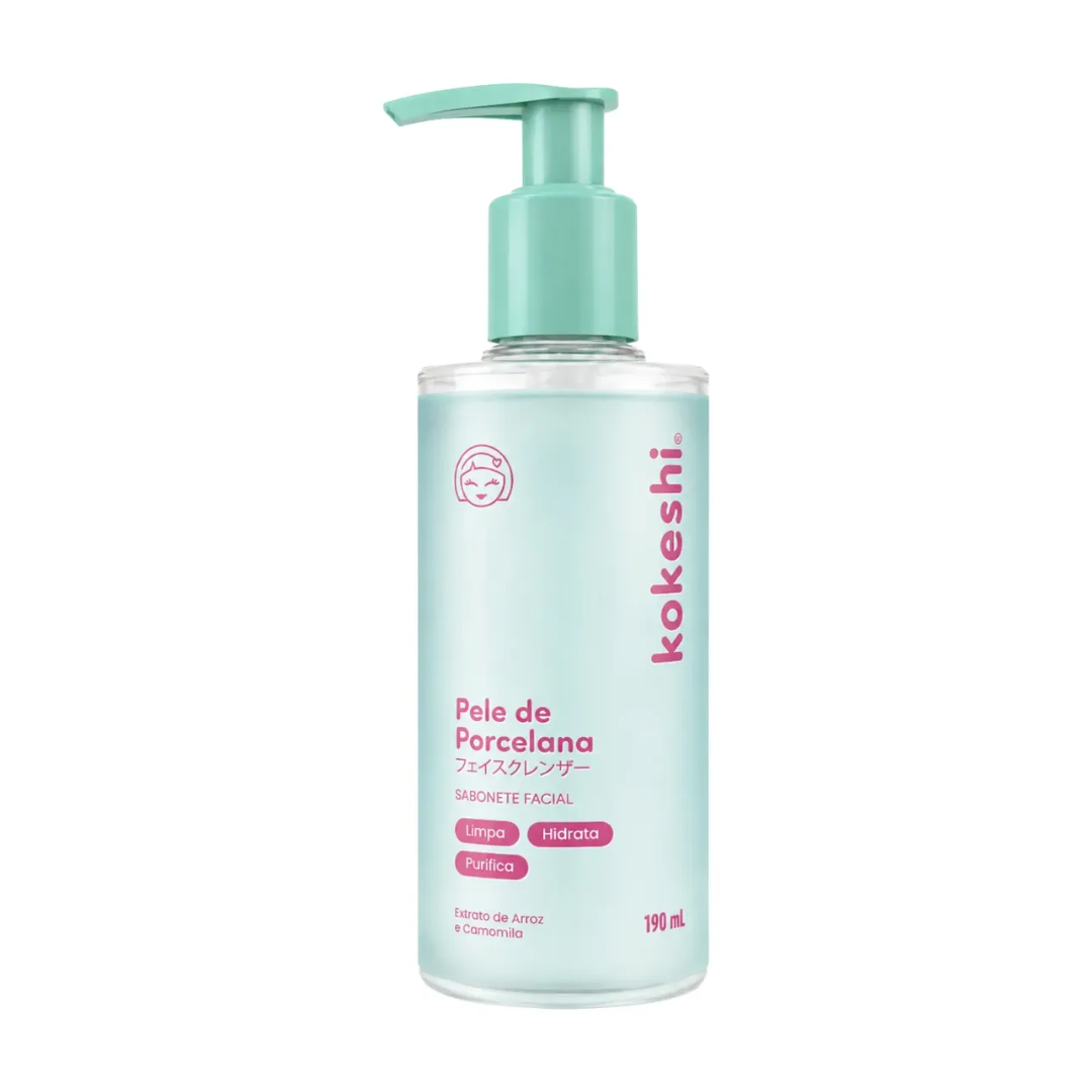 Pele de Porcelana Facial Cleansing Gel Gentle Face Wash 190ml Kokeshi