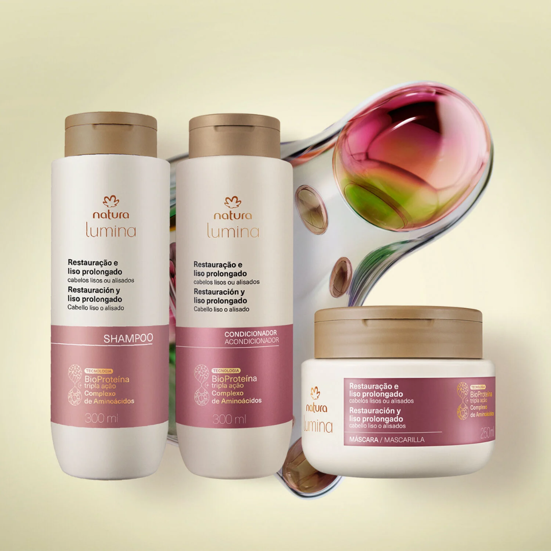 Lumina Liso Prolongado Long-Lasting Straight Hair Set Kit Natura