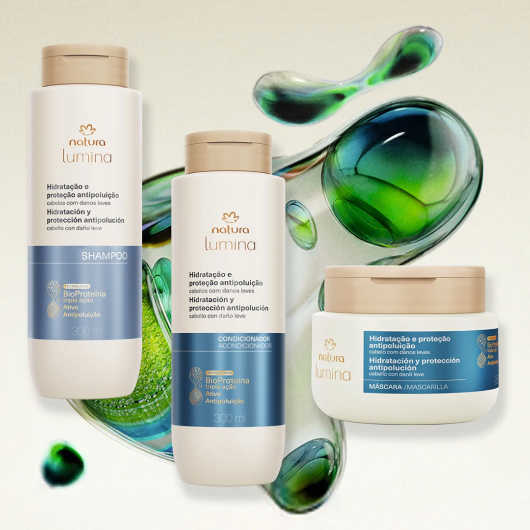 Lumina Hidratação Antipoluição Anti-Pollution Hair Care Set Kit Natura