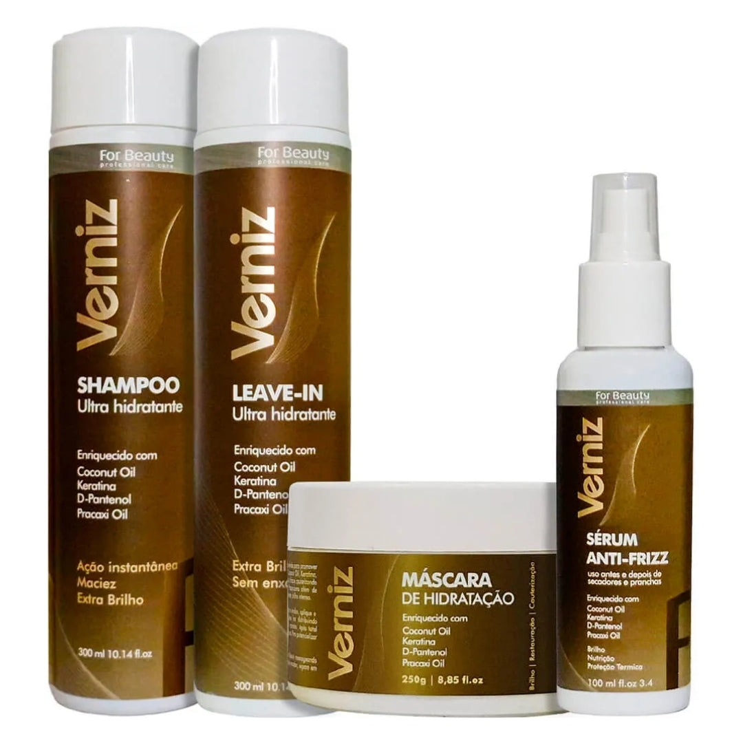 Verniz Varnish Extra Shine Hair Treatment Home Care Kit For Beauty