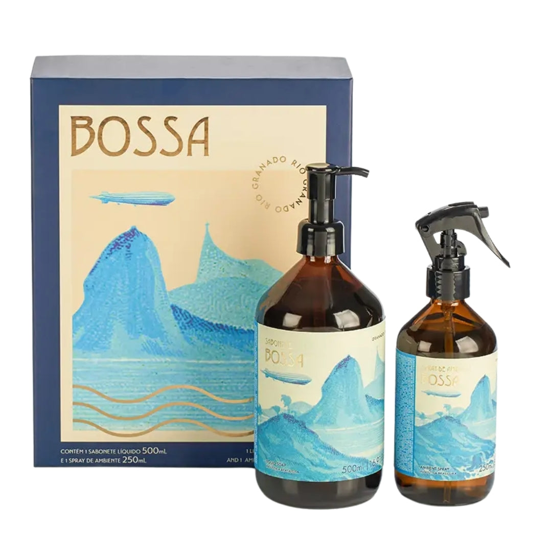 Bossa Air Freshener Home Spray Room Fragance + Liquid Body Soap Kit Granado