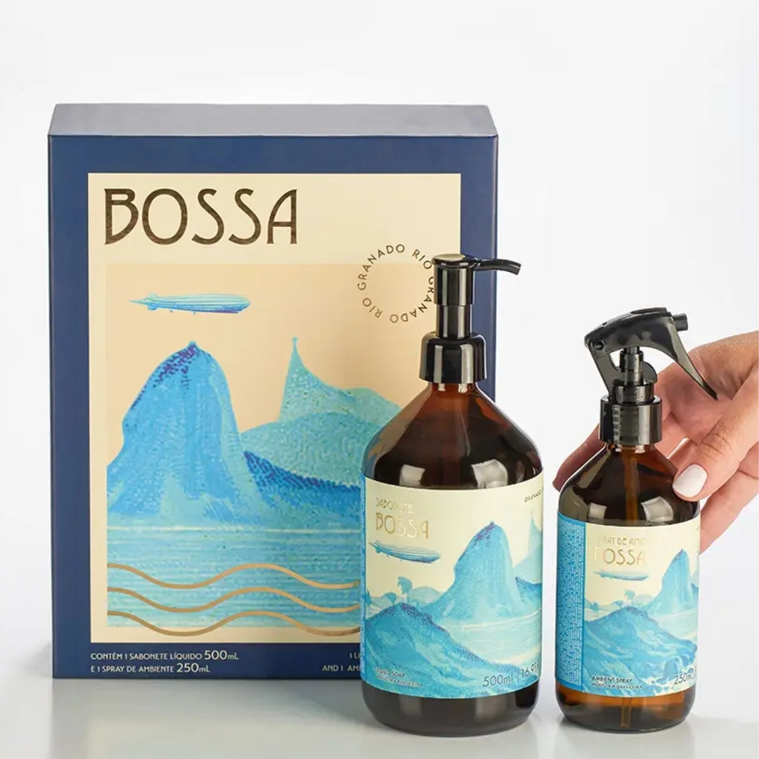 Bossa Air Freshener Home Spray Room Fragance + Liquid Body Soap Kit Granado