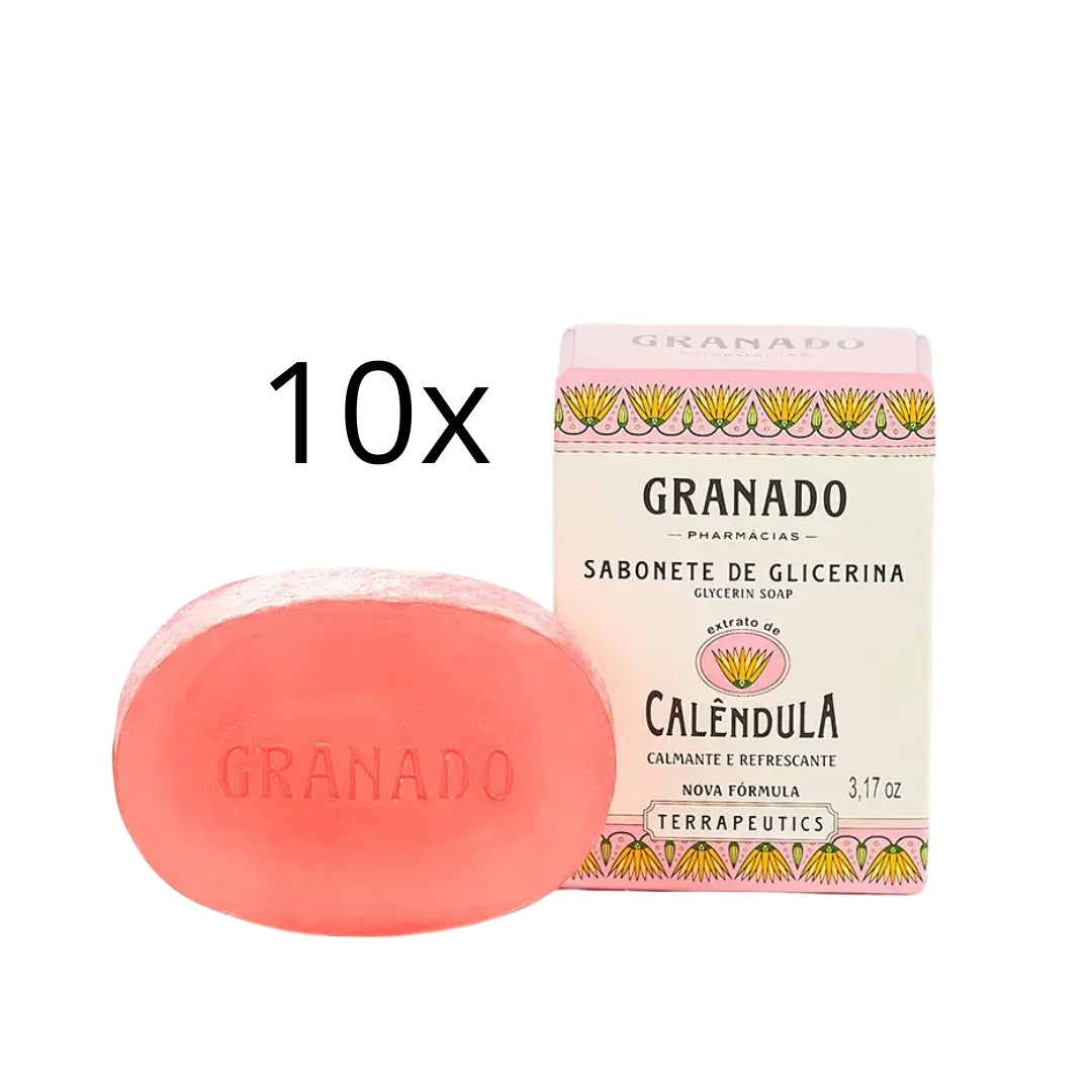 Lot of 10 Glycerin Calendula Bar Soap Skin Fragance 90g Granado