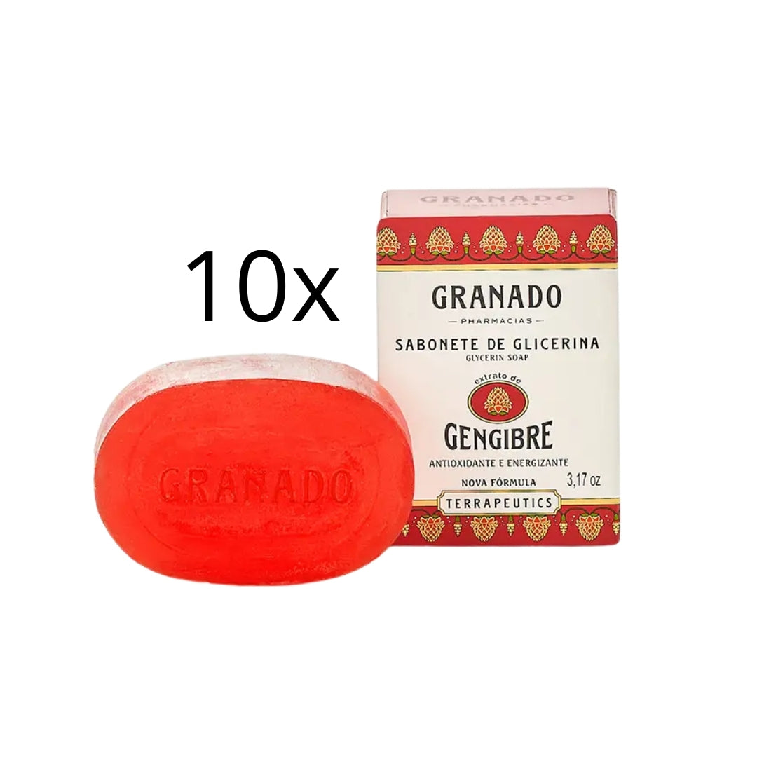 Lot of 10 Glycerin Ginger Bar Soap Skin Fragance 90g Granado