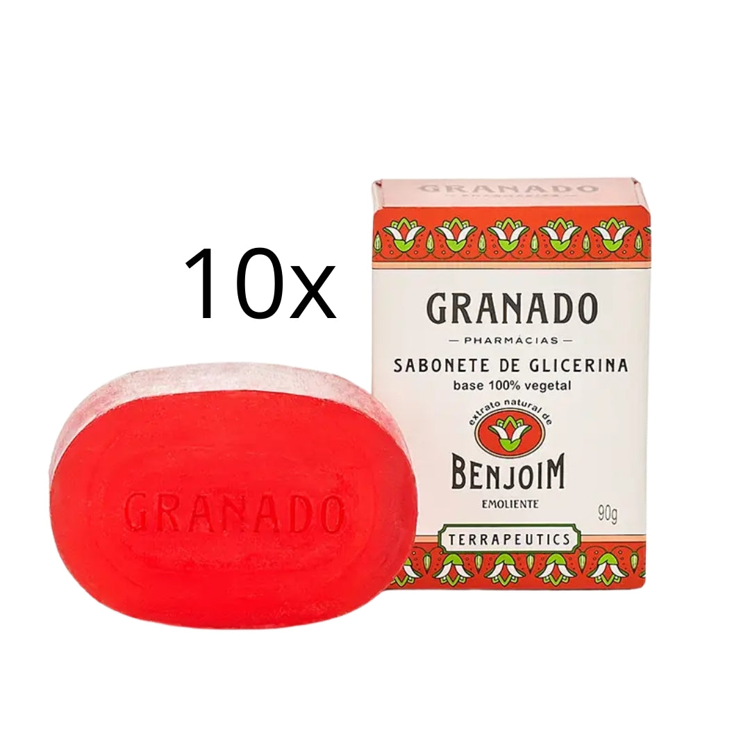 Lot of 10 Glycerin Benjoim Bar Soap Skin Fragance 90g Granado