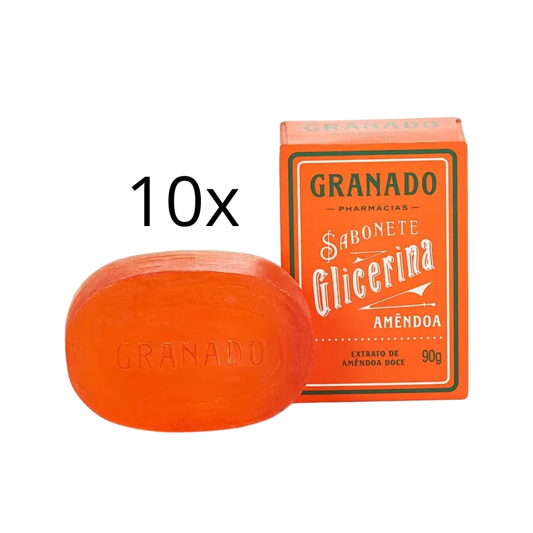 Lot of 10 Glycerin Almond Bar Soap Skin Fragance 90g Granado