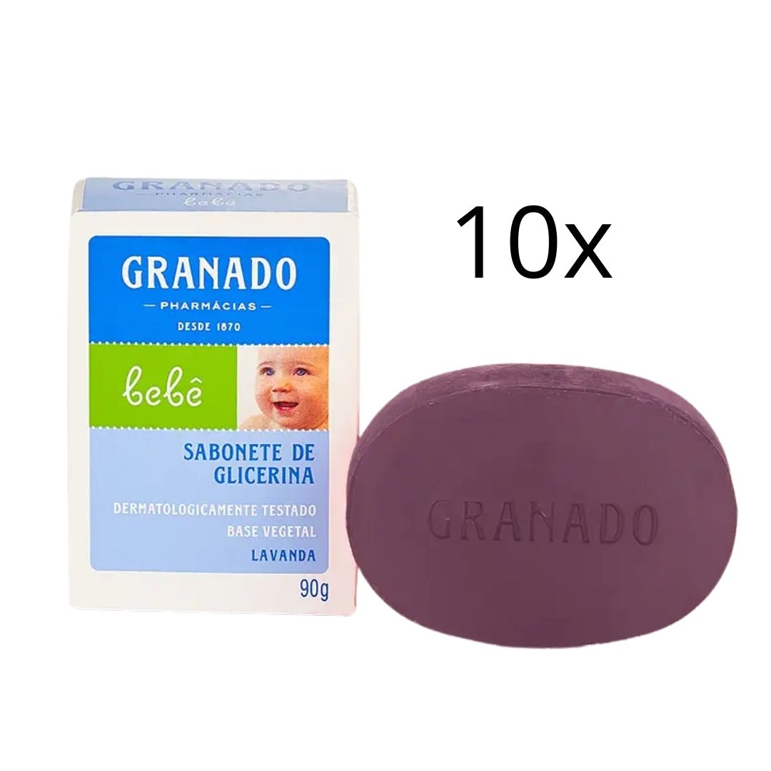 Lot of 10 Glycerin Lavender Baby Vegan Bar Soap 90g Granado
