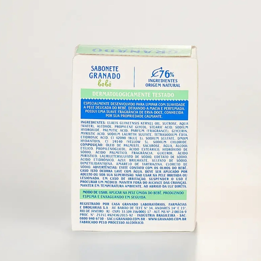 Lot of 10 Glycerin Erva Doce Anise Baby Vegan Delicate Skin Bar Soap 90g