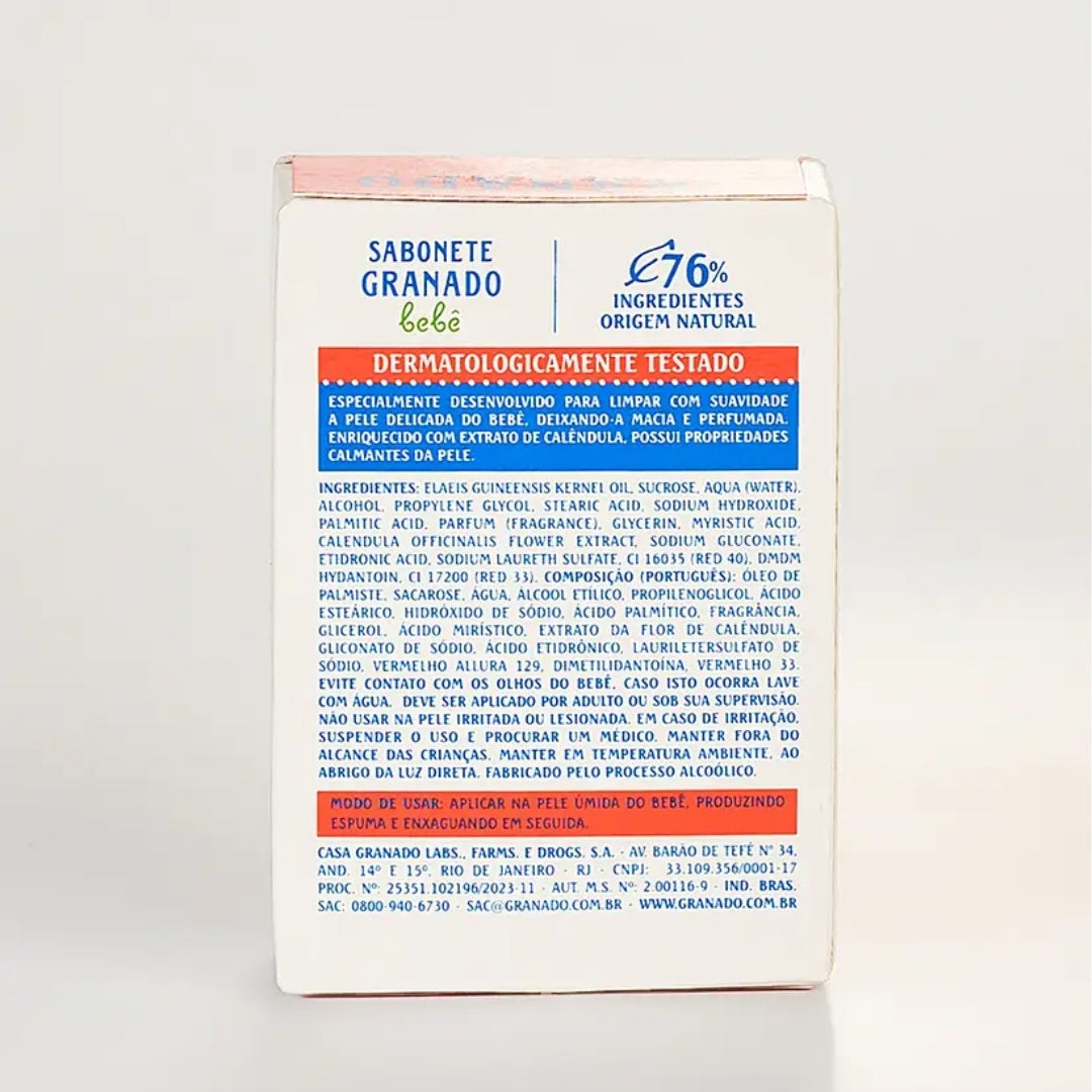 Lot of 10 Glycerin Calendula Baby Vegan Delicate Skin Bar Soap 90g Granado