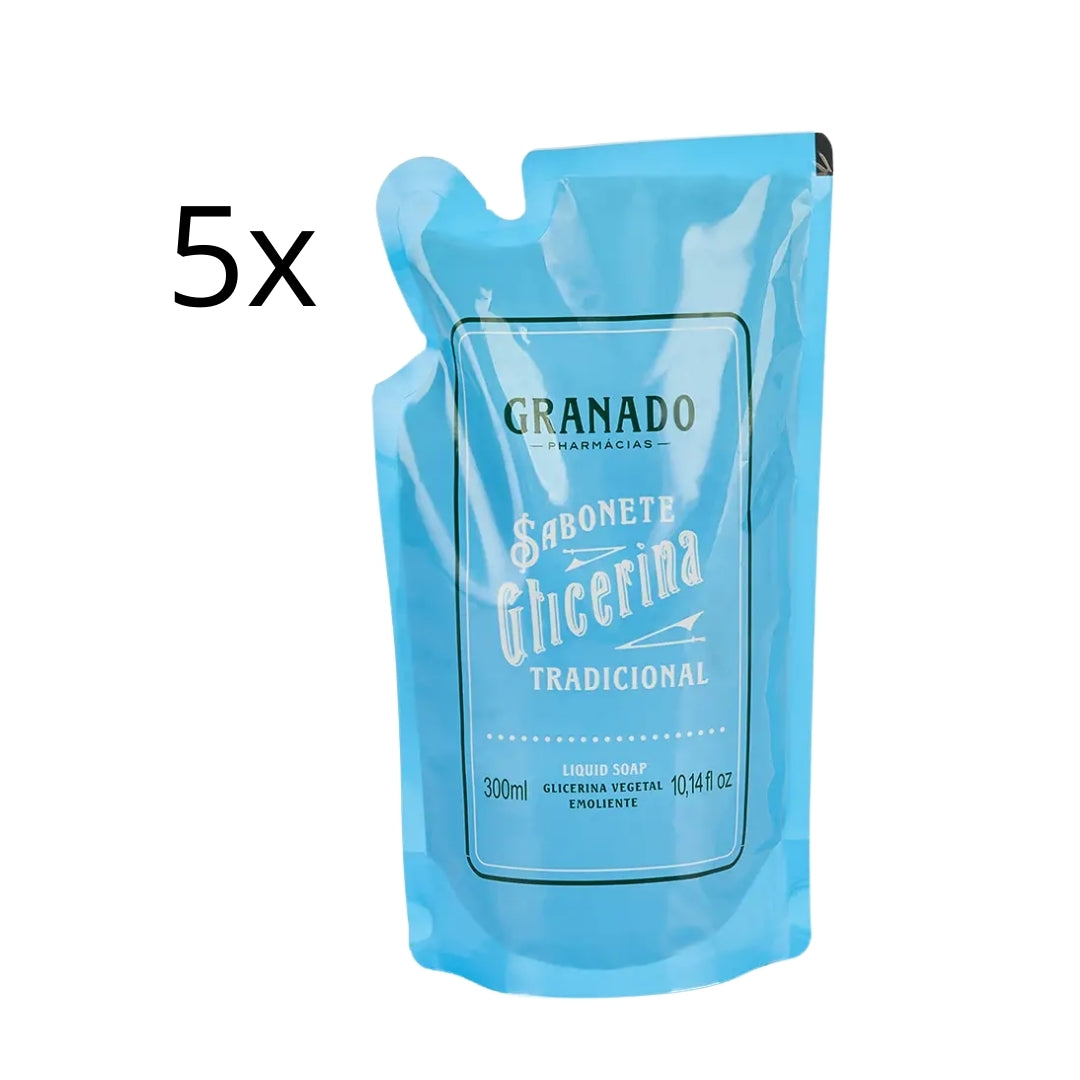 Lot of 5 Glycerin Traditional Vegan Liquid Soap Skin Care 300ml Granado