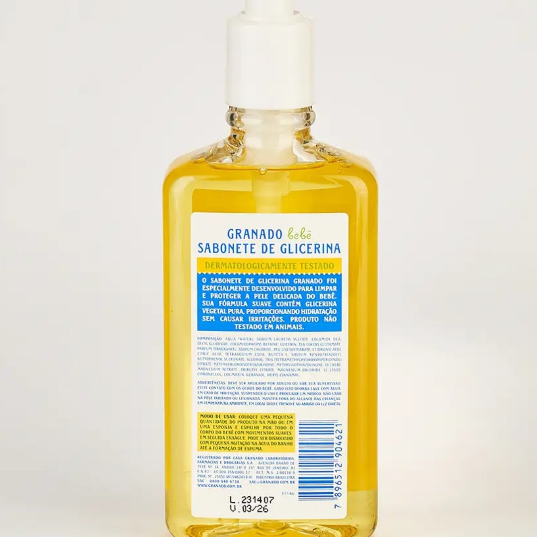 Lot of 5 Baby Glycerin Traditional Liquid Soap Delicate Skin 250ml Granado
