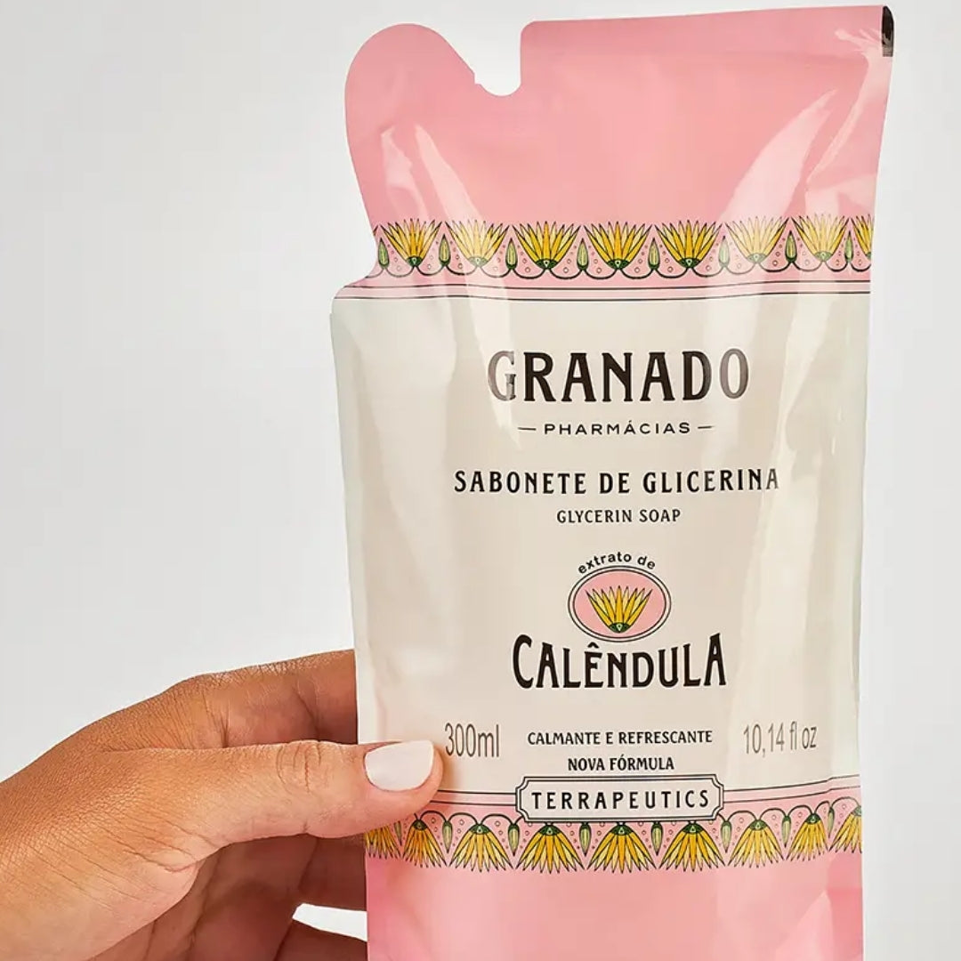 Glycerin Calendula Vegan Liquid Body Soap Skin Care Refill 300ml Granado