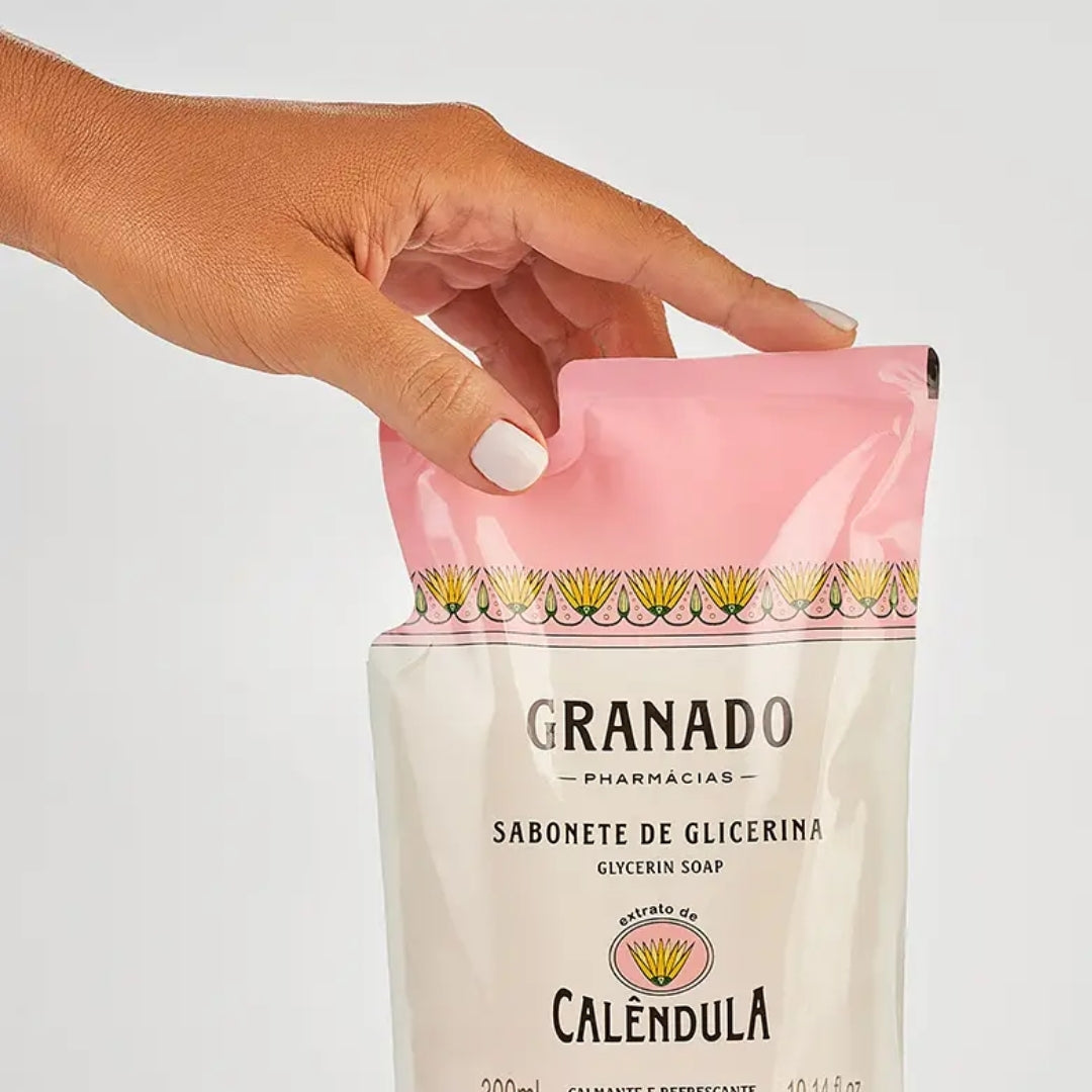 Glycerin Calendula Vegan Liquid Body Soap Skin Care Refill 300ml Granado