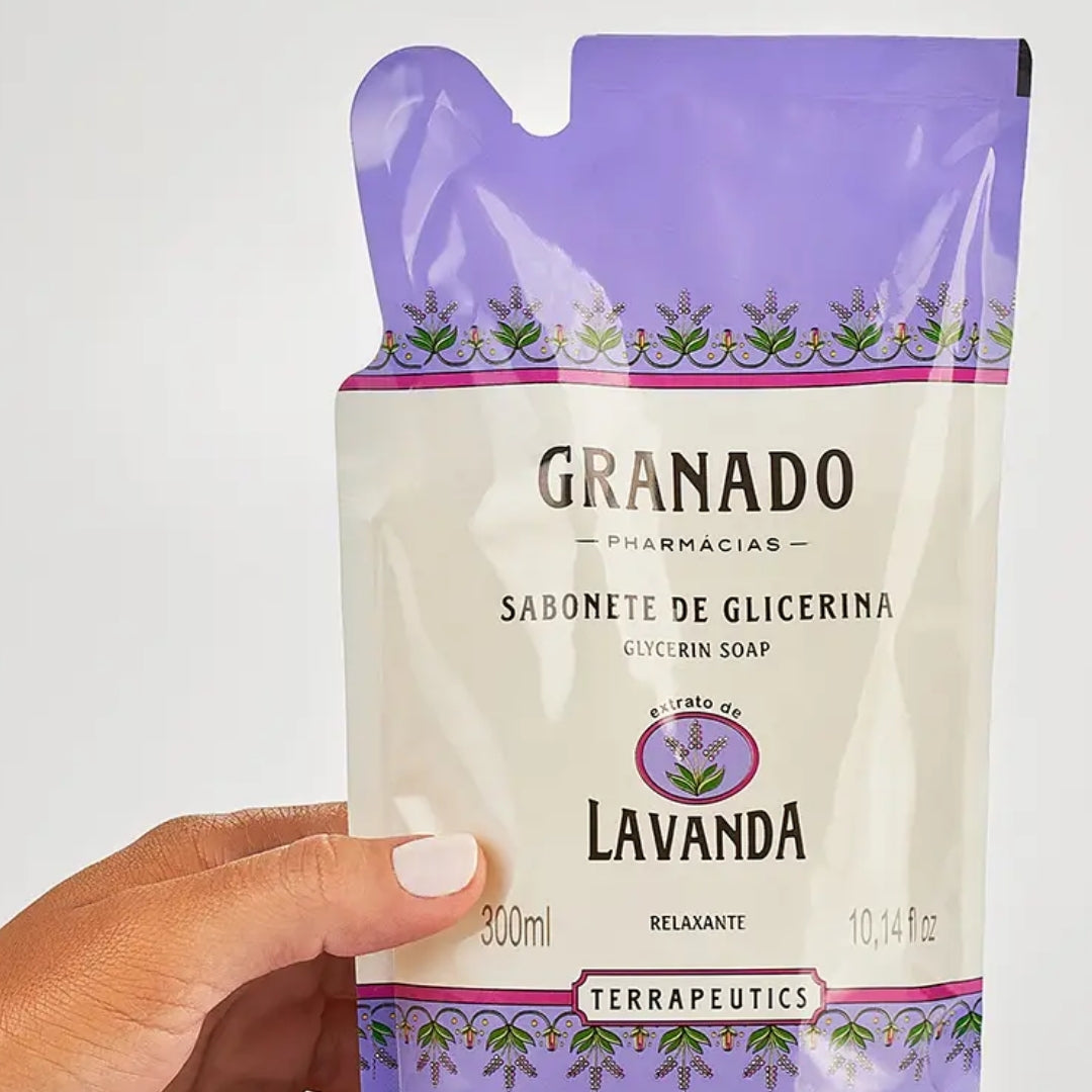 Lot of 5 Glycerin Lavender Vegan Liquid Soap Skin Care Refill 300ml Granado