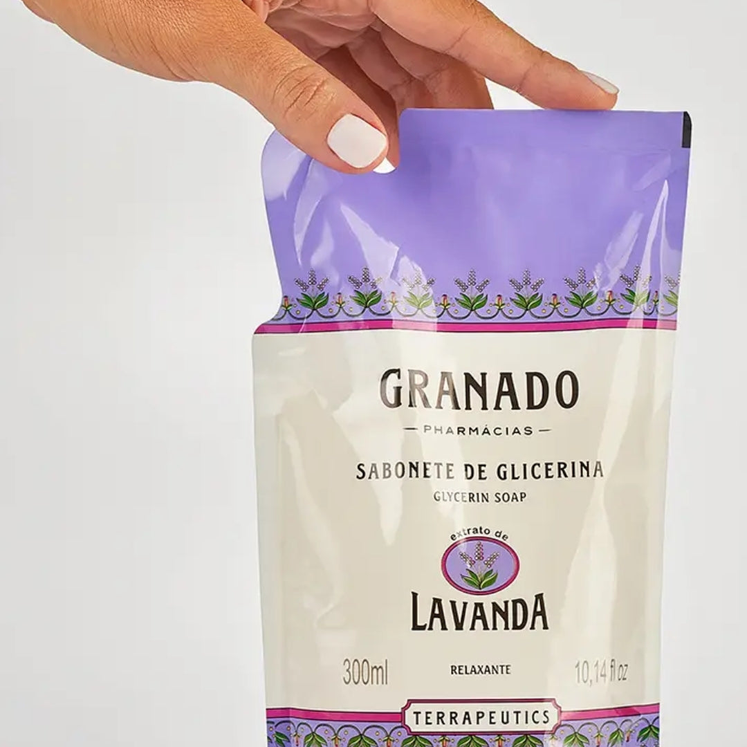 Lot of 5 Glycerin Lavender Vegan Liquid Soap Skin Care Refill 300ml Granado