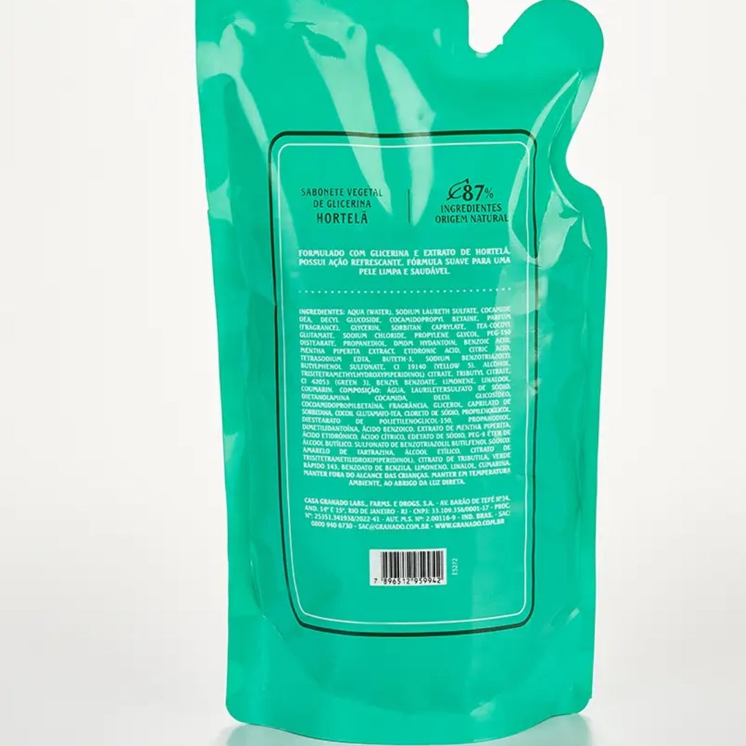 Lot of 5 Glycerin Mint Vegan Liquid Soap Body Skin Care Refill 300ml Granado