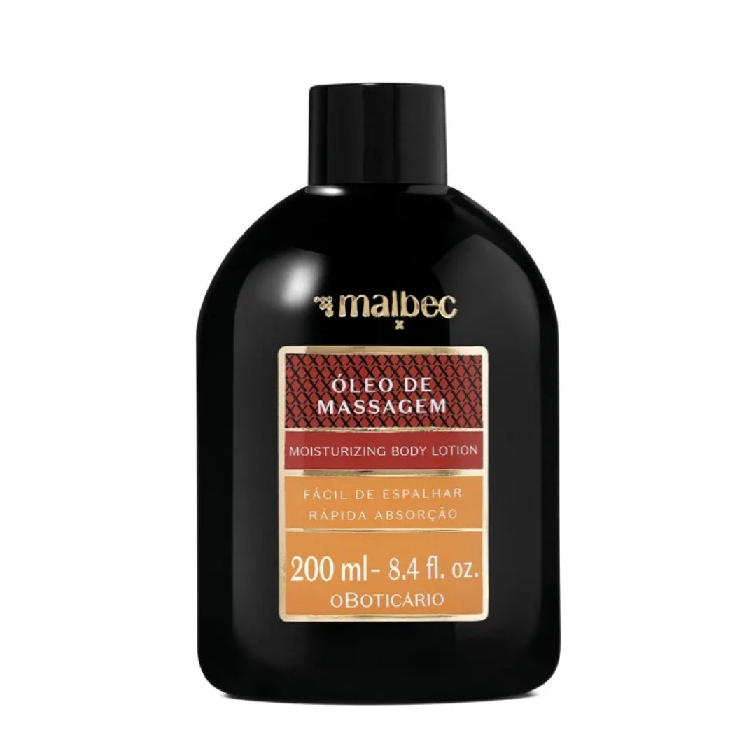 Malbec X Massage Oil Skin Care Hydration Relaxing 200ml O Boticário