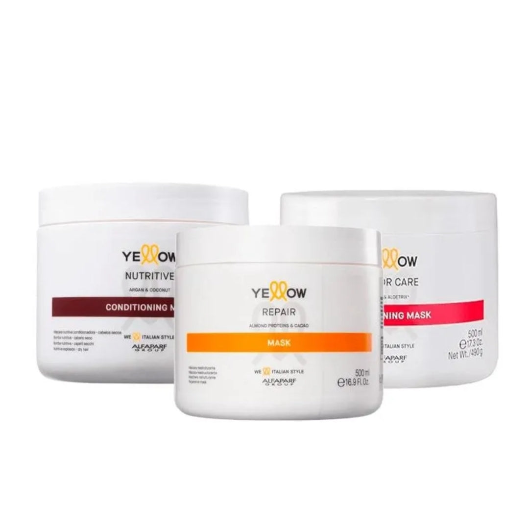 Nutritive + Repair + Color Care Masks Hair Schedule Treatment Kit Yellow