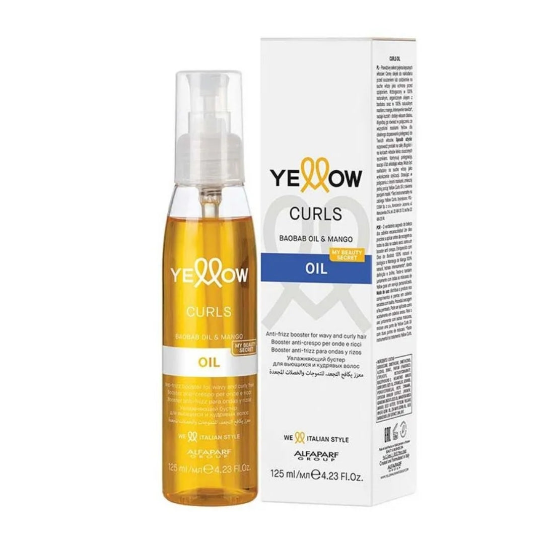 Curls Anti-Frizz Curly Wavy Hair Finisher Oil Shine Treatment 120ml Yellow