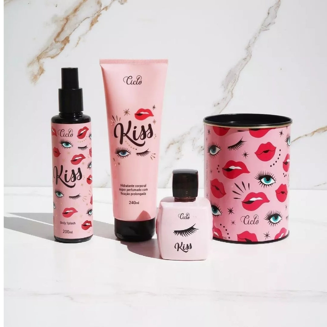 Kiss Deo Cologne Perfume + Body Splash + Body Skin Moisturizer Kit Ciclo