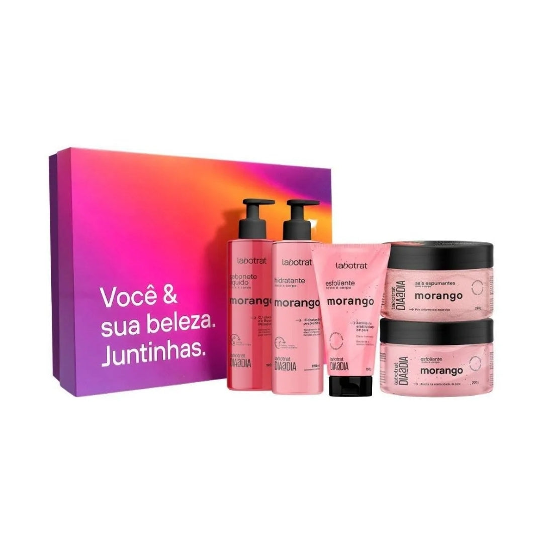 Morango Strawberry Skin Care Facial Body Daily Treatment Bath Kit Labotrat