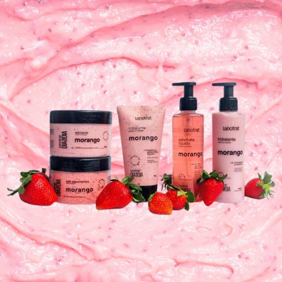 Morango Strawberry Skin Care Facial Body Daily Treatment Bath Kit Labotrat