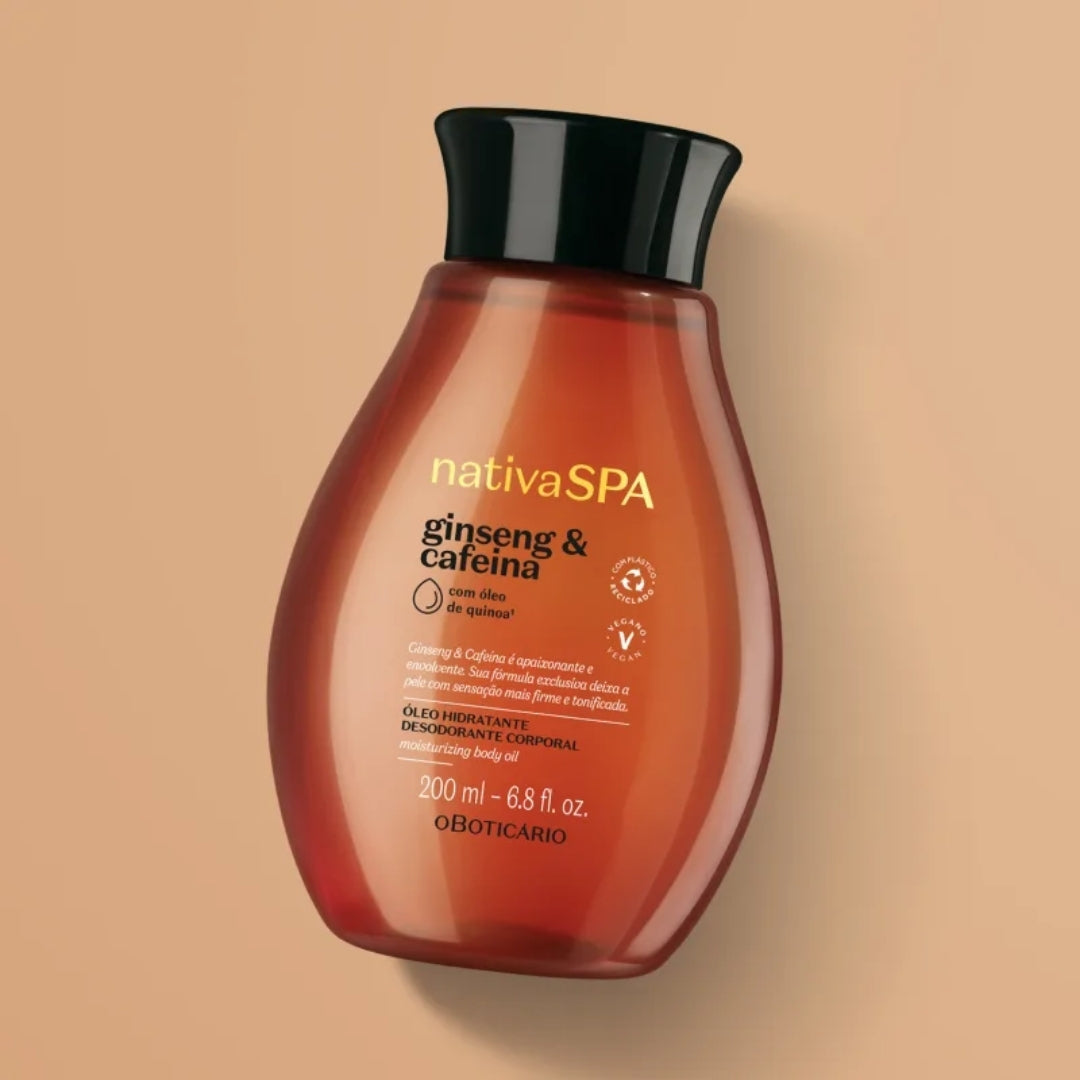Nativa SPA Ginseng Caffeine Moisturizing Deodorant Body Oil 200ml o Boticário