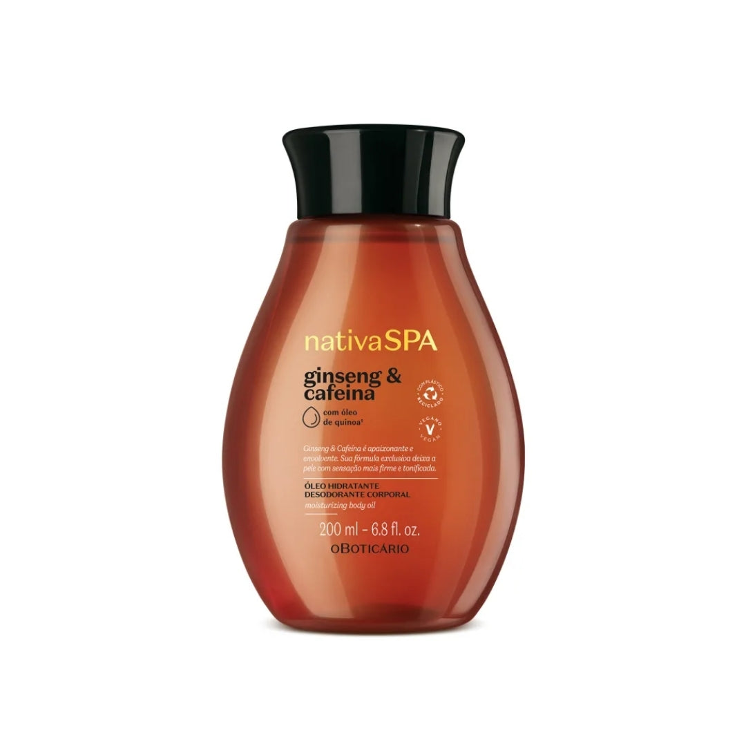 Nativa SPA Ginseng Caffeine Moisturizing Deodorant Body Oil 200ml o Boticário