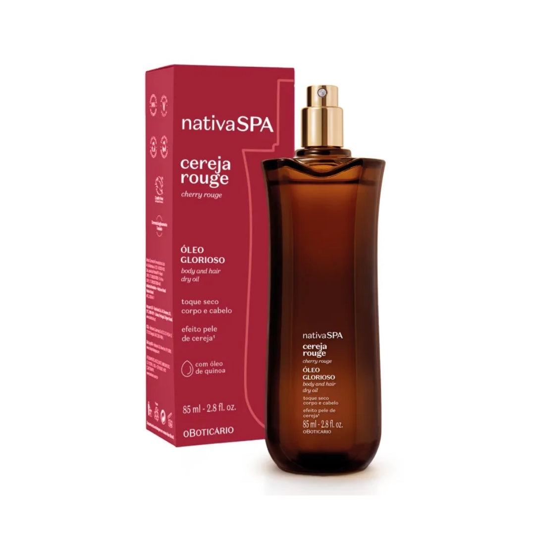 Nativa Spa Cherry Rouge Multifunctional Body Oil Skin Care 65ml O Boticário