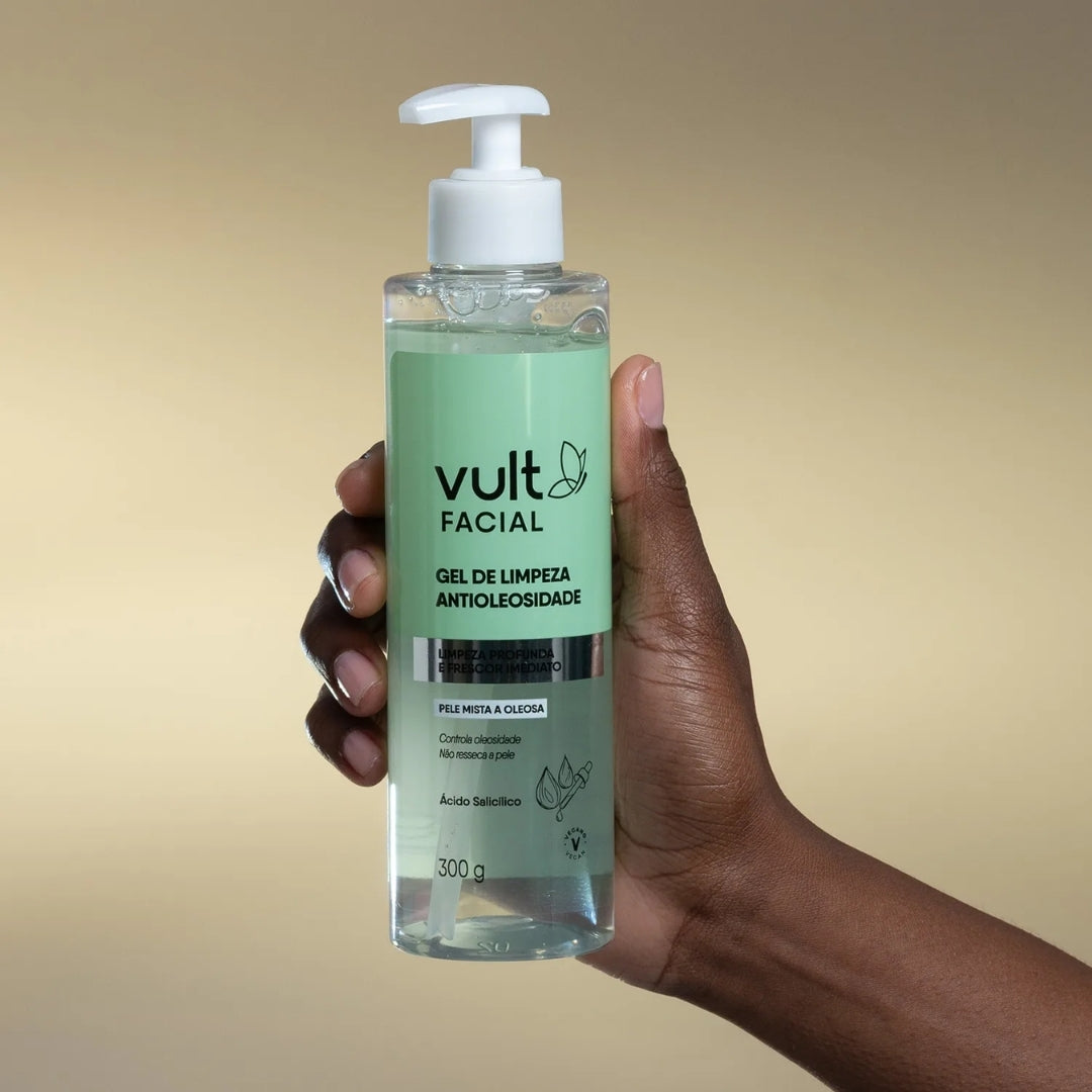 Lot of 3 Anti-Oil Facial Cleansing Gel for Oily Skin Daily Care 300g Vult