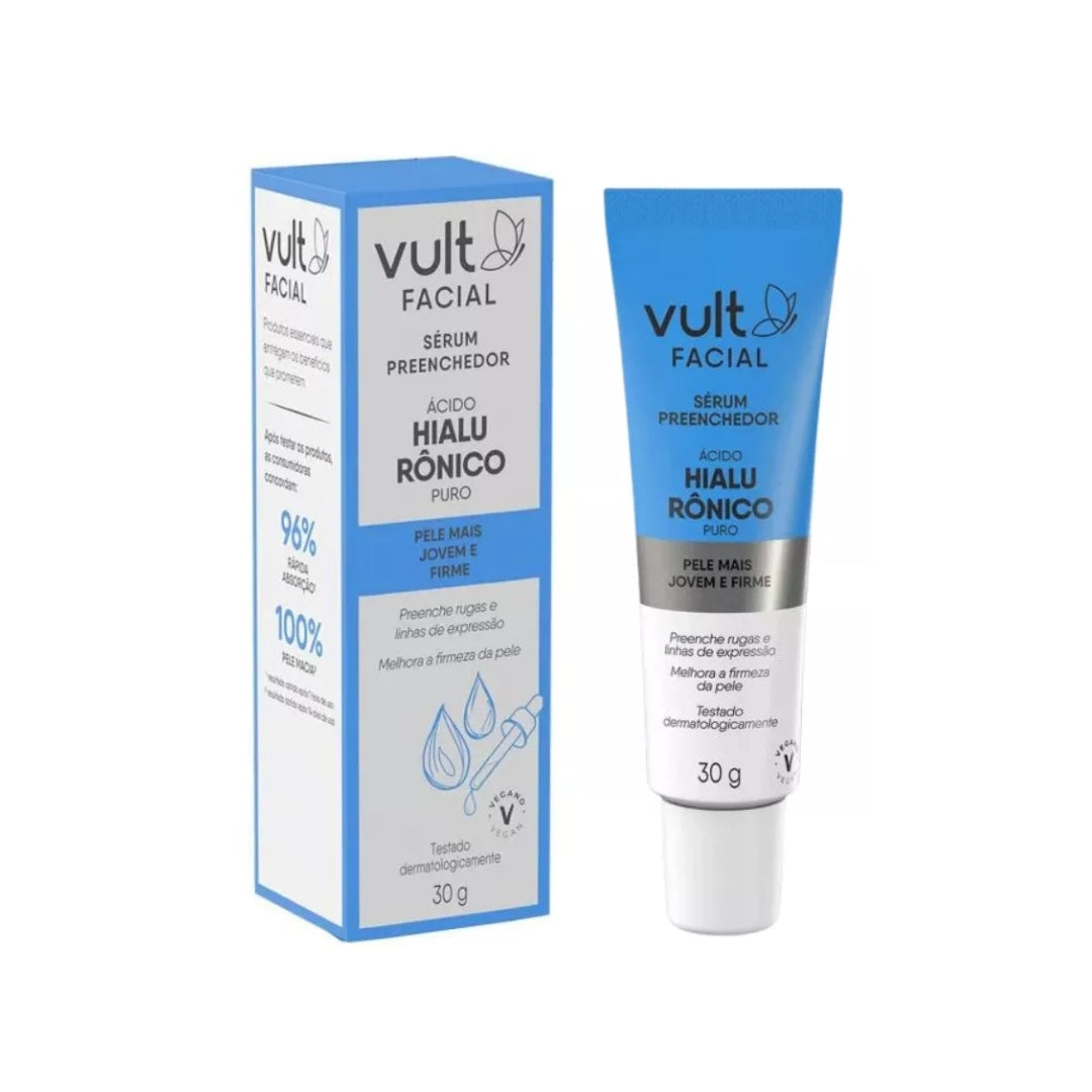 Hyaluronic Acid Anti-aging Facial Serum Vegan Daily Skin Care 30g Vult