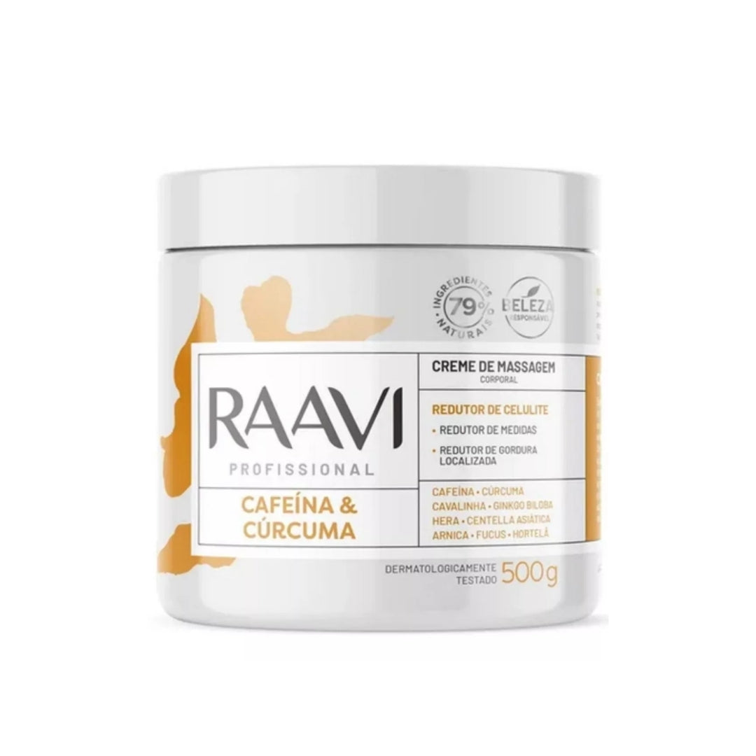 Caffeine Turmeric Body Massage Relaxing Vegan Cream 500g Raavi