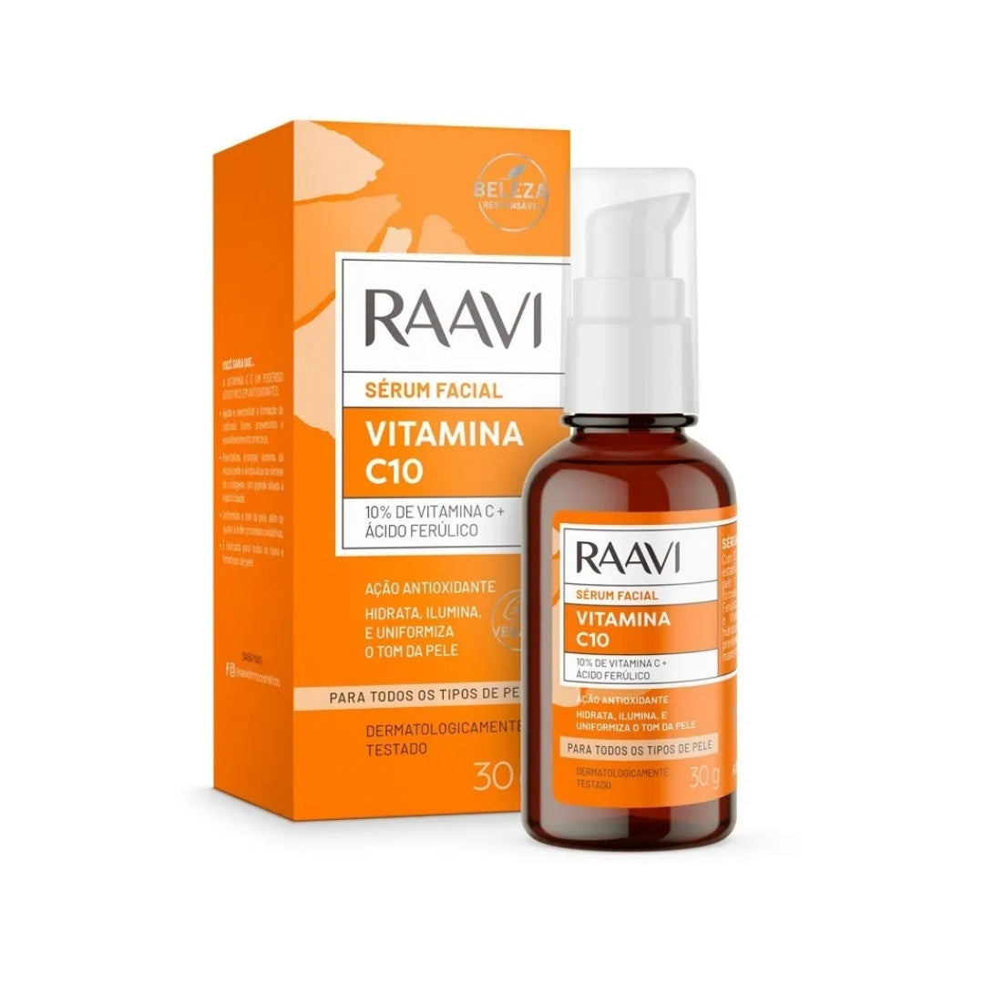 Vitamin C10 Hydrating Brightening Facial Serum Antioxidant Skin Care 30g Raavi