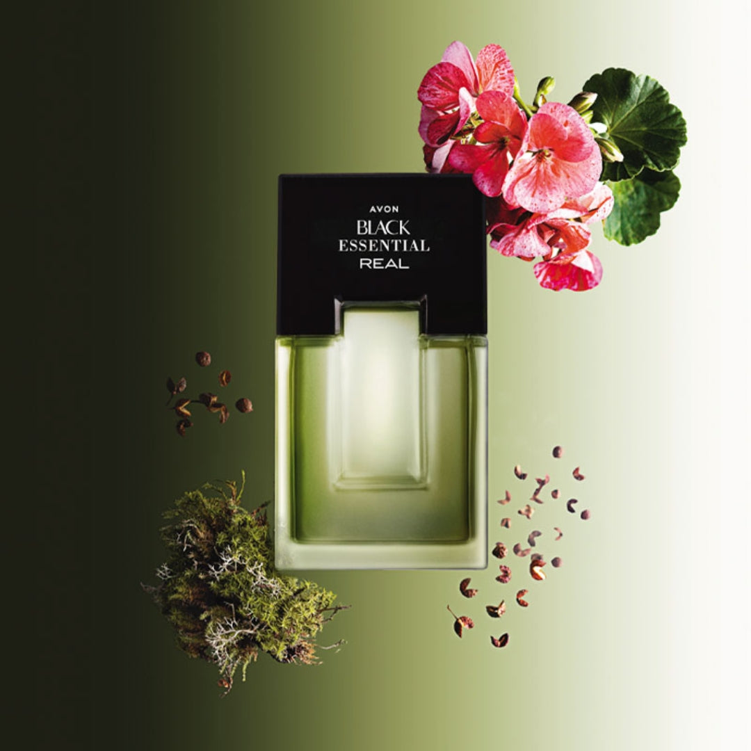 Black Essential Real Deo Cologne Woody Aromatic Body Fragance 100ml Avon
