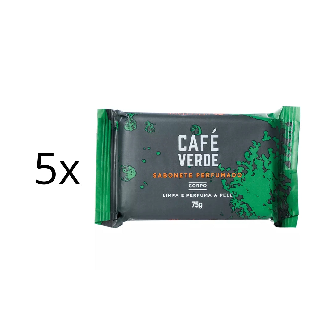 Lot of 5 Green Coffee Scented Soap Bath Body Skin Care 75g L'occitane