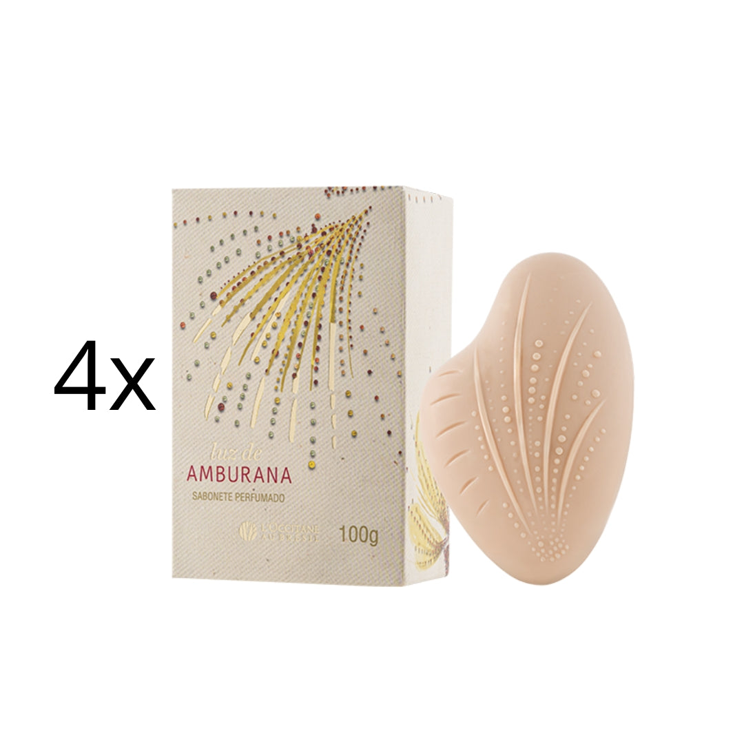 Lot of 4 Amburana Light Scented Soap Bath Body Skin Care 100g L'occitane