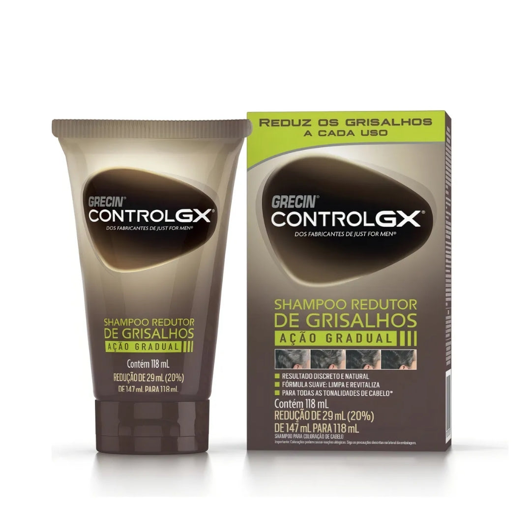 Lot of 2 Control GX Gray Reducing Color Maintenance Hair Shampoo 118ml Grecin