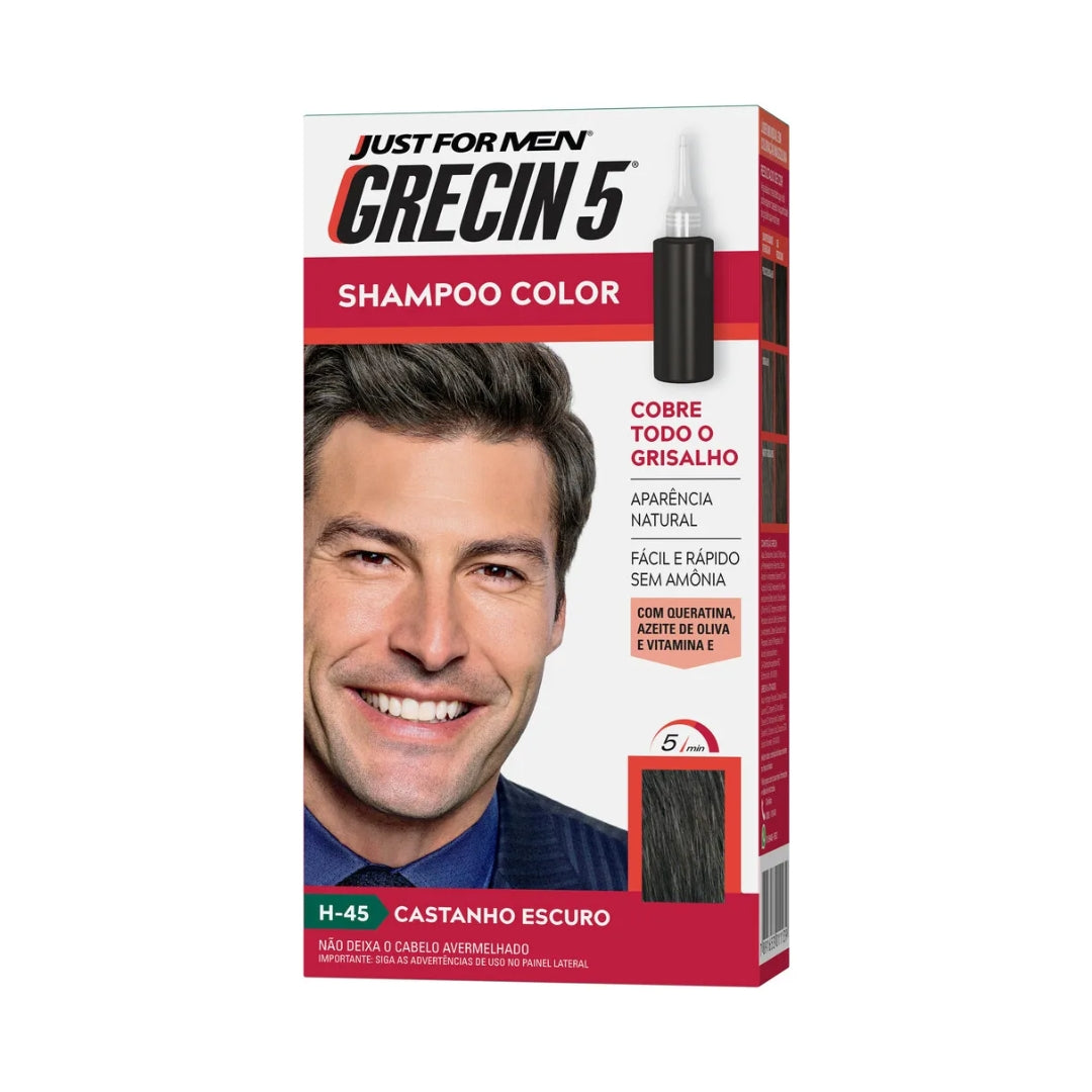 H-45 Dark Brown Hair Toning Shampoo Gray Color Maintenance 60ml Grecin