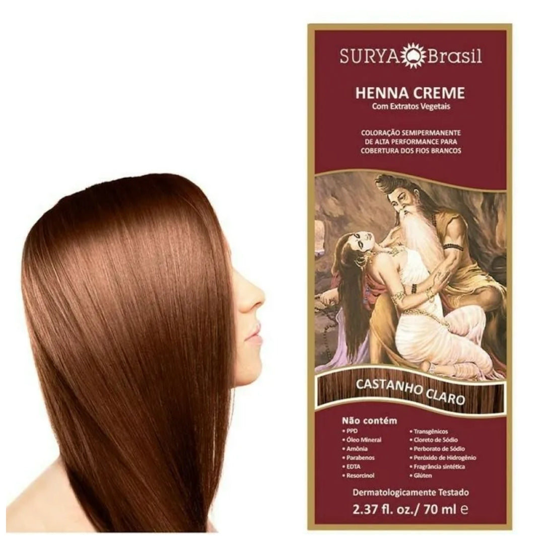 Lot of 2 Brasil Henna Cream Light Brown Hair Toner Color Toning 70ml Surya