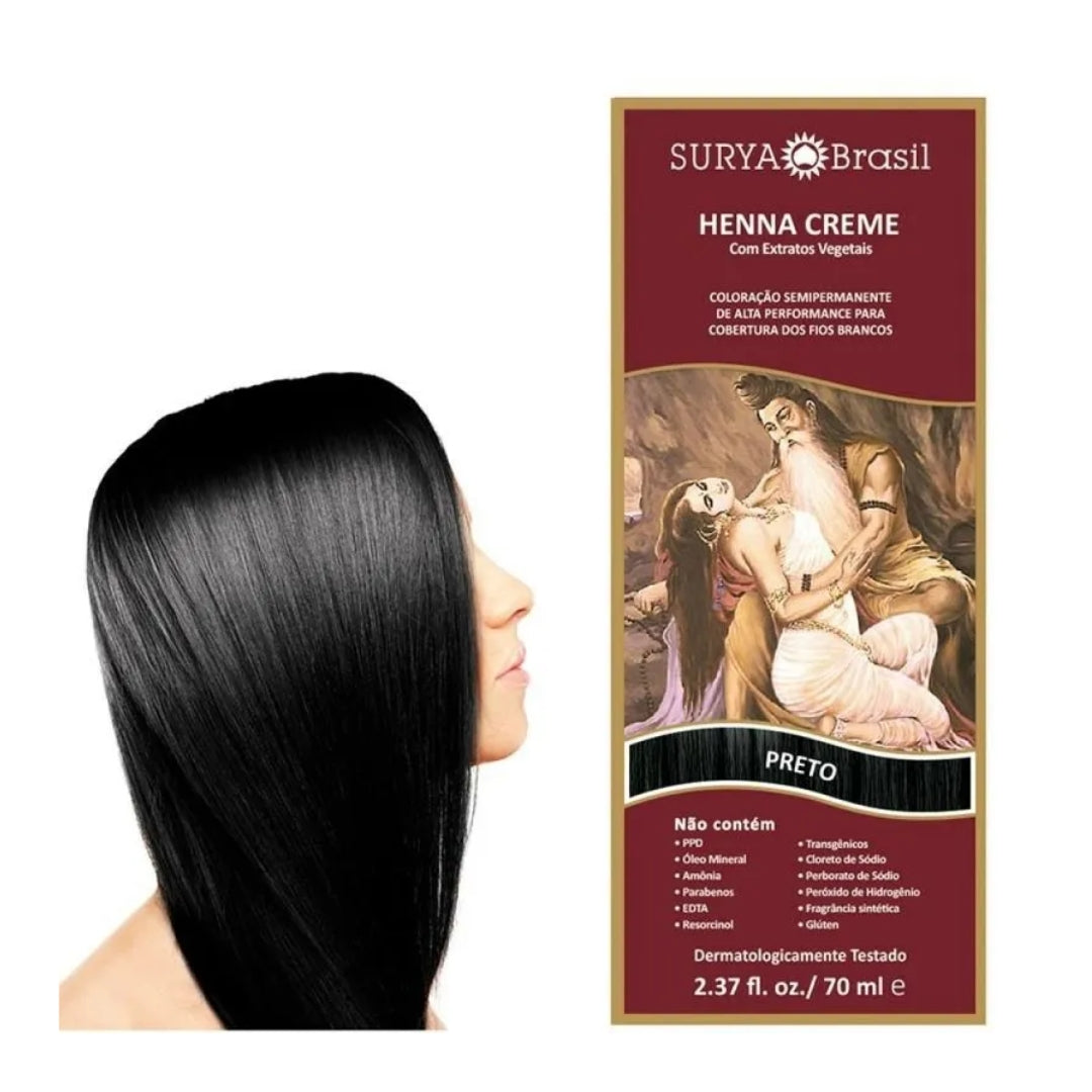 Lot of 2 Brasil Henna Cream Black Hair Toner Color Toning 70ml Surya