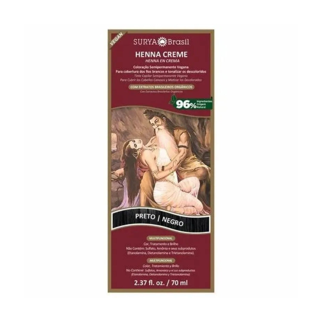 Lot of 2 Brasil Henna Cream Black Hair Toner Color Toning 70ml Surya