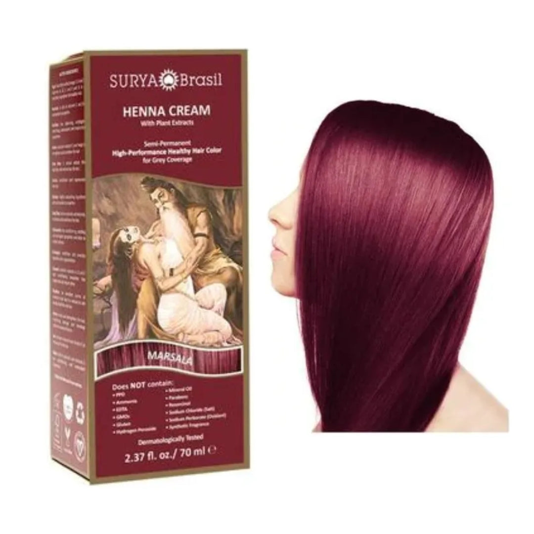 Lot of 2 Brasil Henna Cream Marsala Red Hair Toner Color Toning 70ml Surya