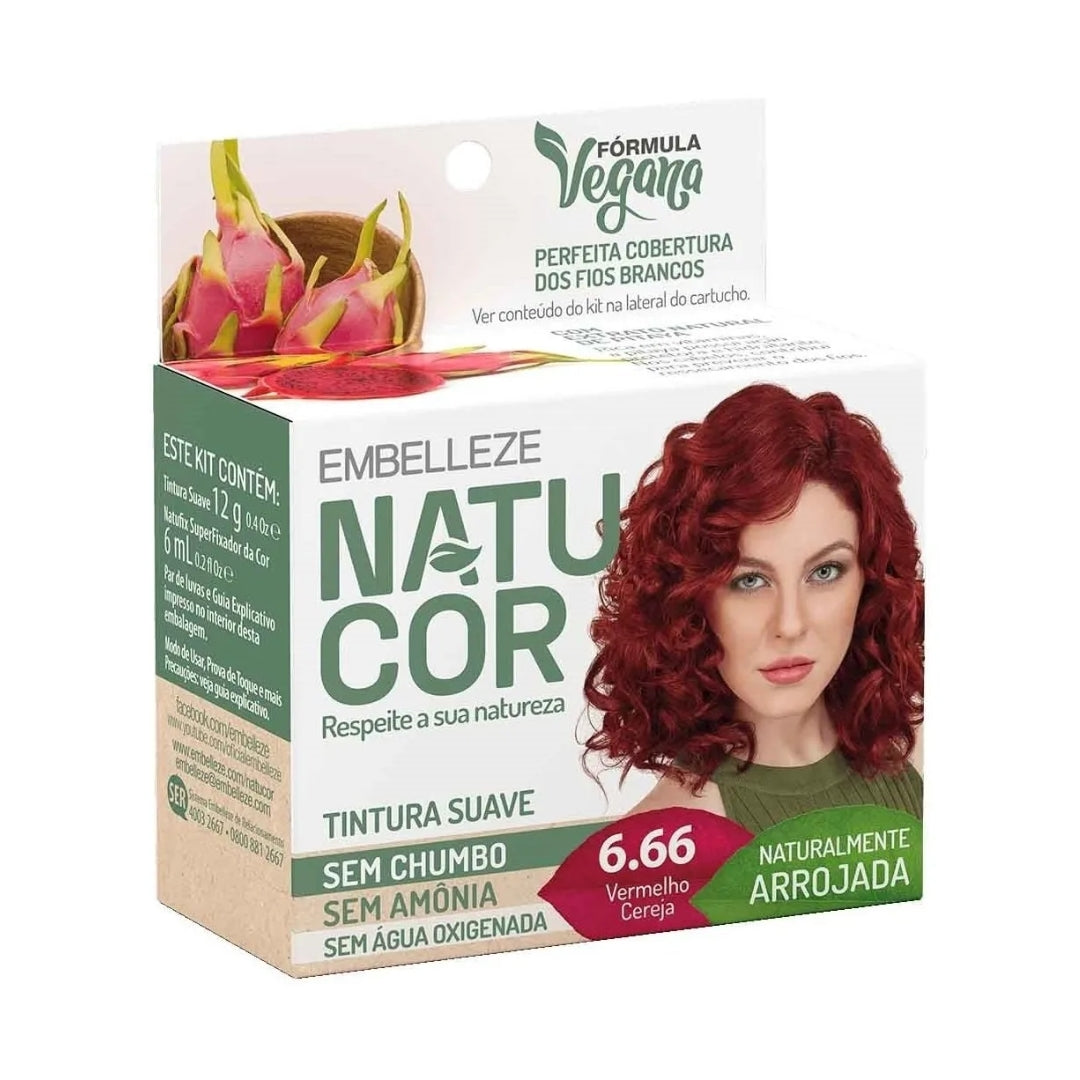 Lot of 3 Natucor Hair Dye 6.66 Cherry Red Color Toning 12g Embelleze
